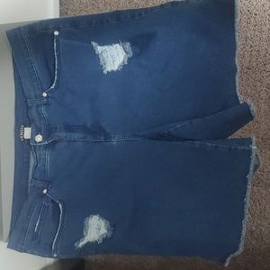 Blue jeans distressed shorts size 20